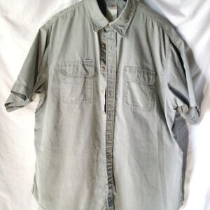 Carhartt Men's Light Gray Casual Button Down Shirt